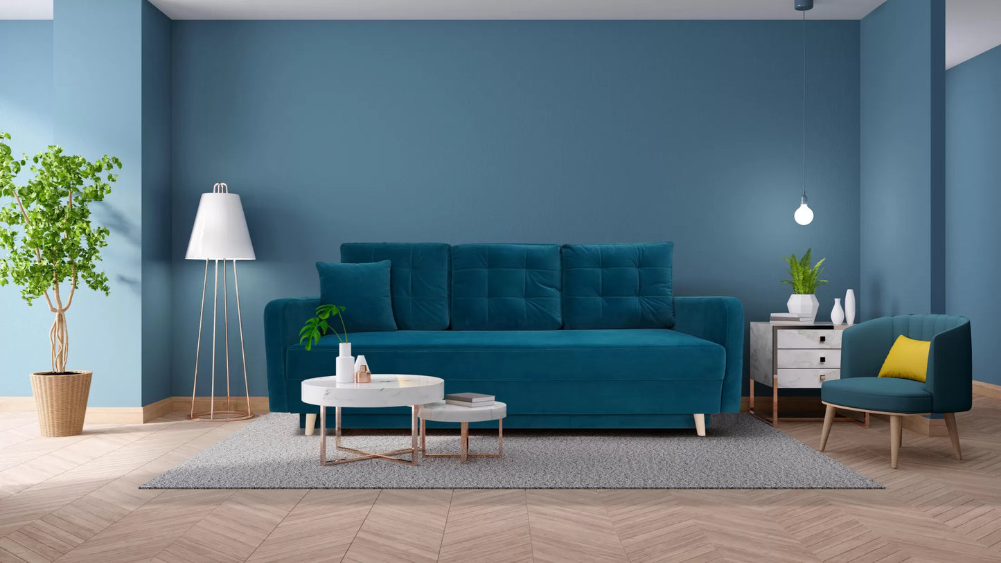 Sofa Nicea turkusowa rozkładana