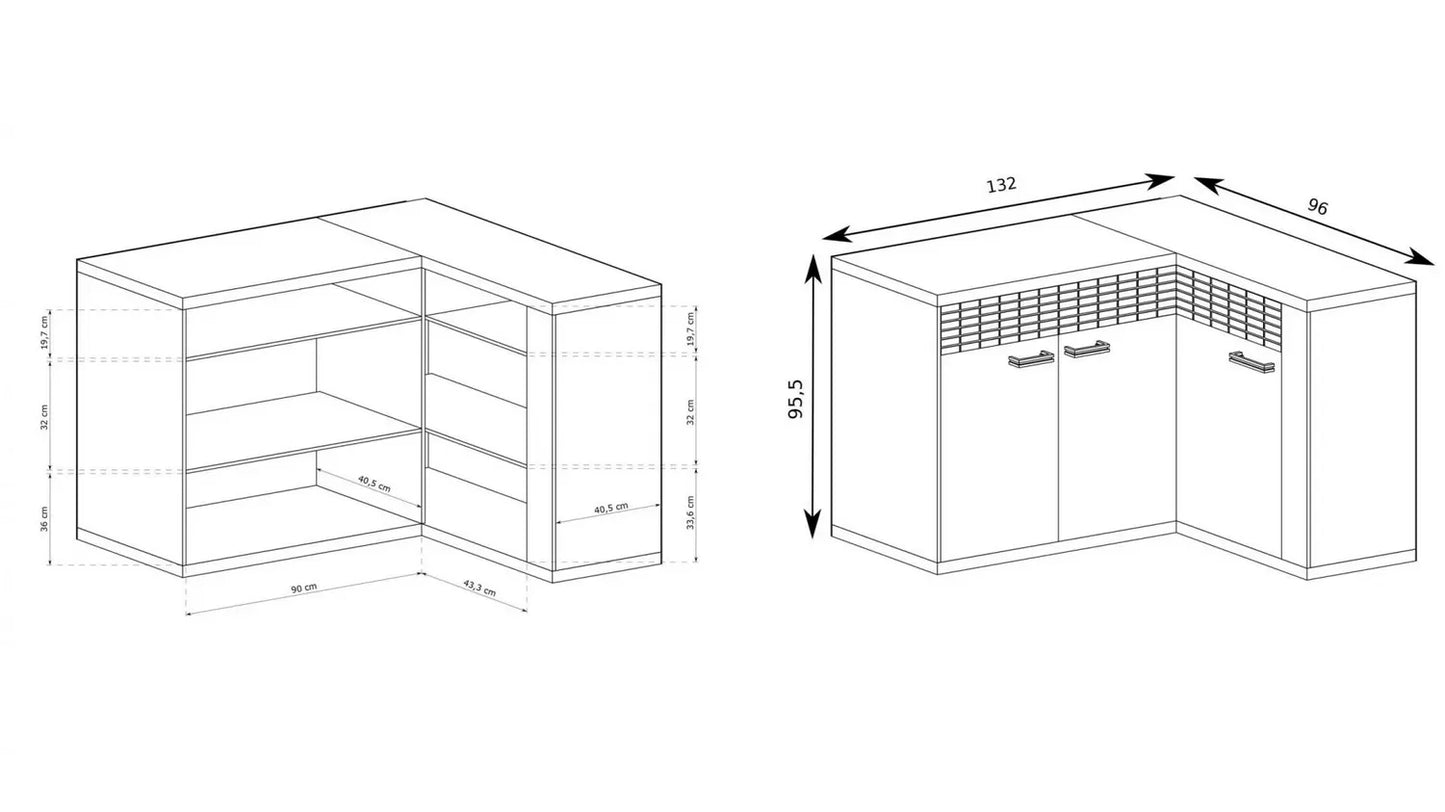 Komoda narożna Natural