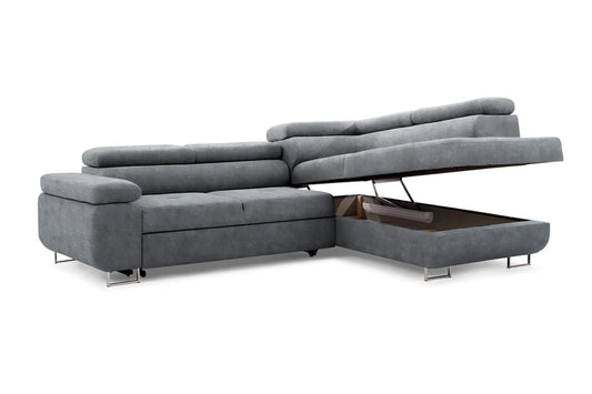 Narożnik Annabelle L z funkcją spania szary