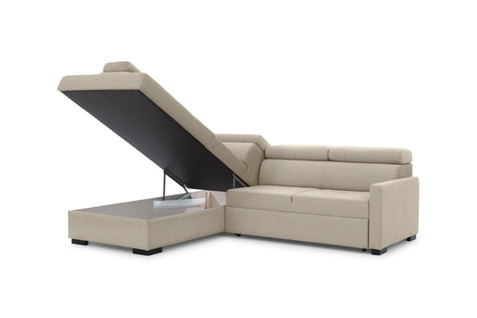 Narożnik Taremo z funkcją spania beżowy lewy
