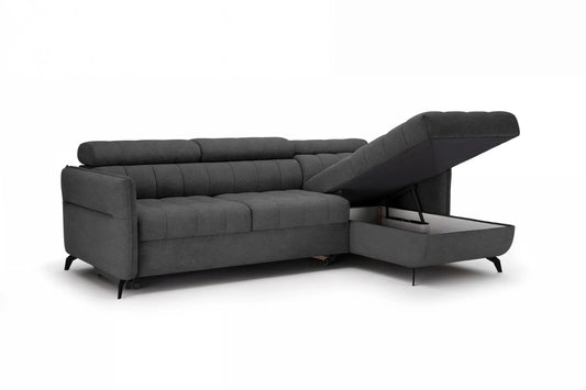 Narożnik Elarias Mini prawy grafitowy welur