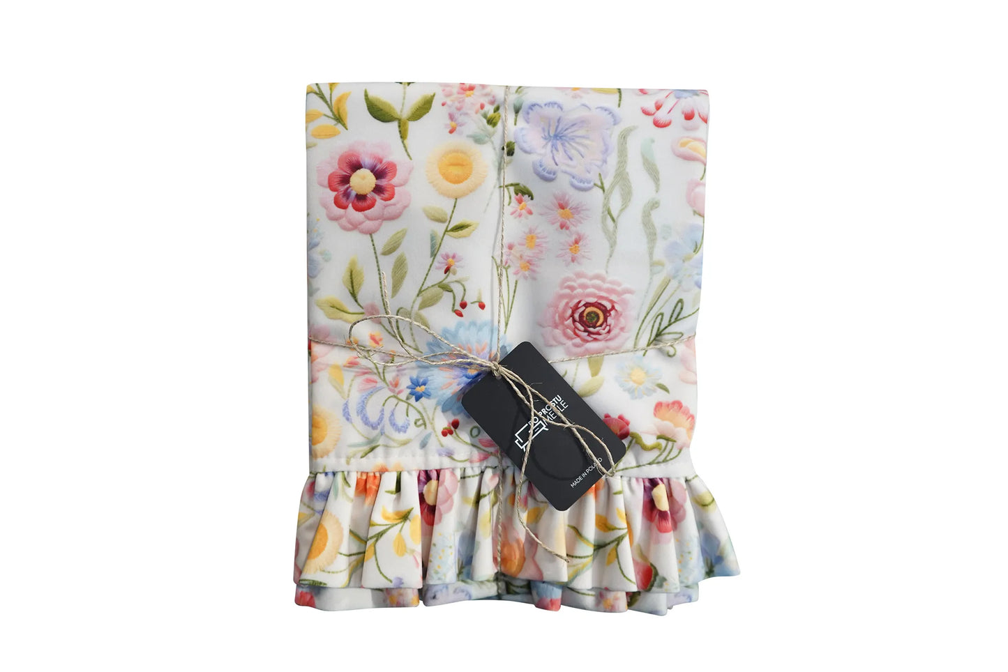 Bieżnik Full Color Flowers kwiecisty falbanka