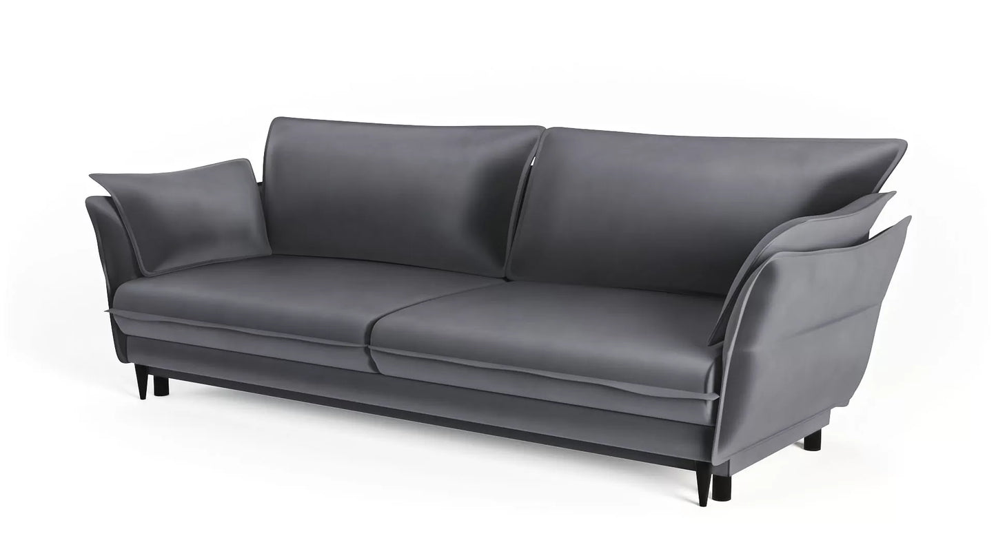 Sofa Optimus velvet szary nowoczesny