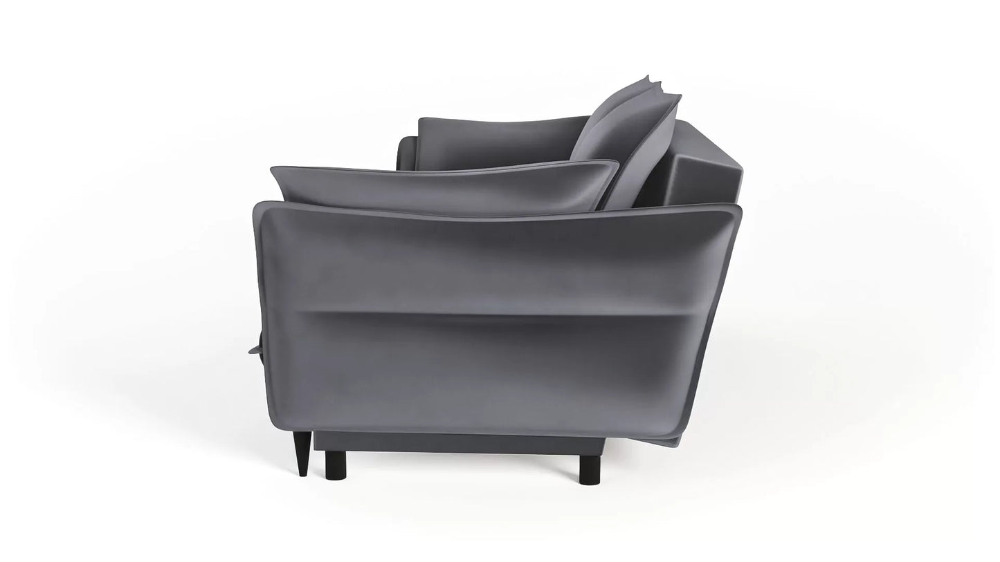 Sofa Optimus velvet szary nowoczesny