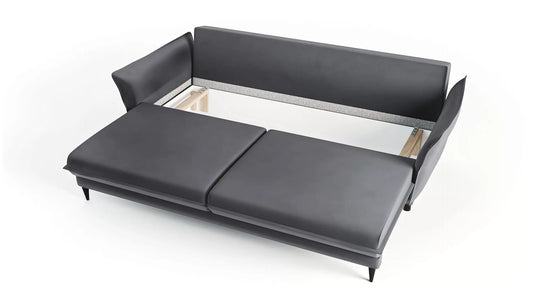 Sofa Optimus velvet szary nowoczesny
