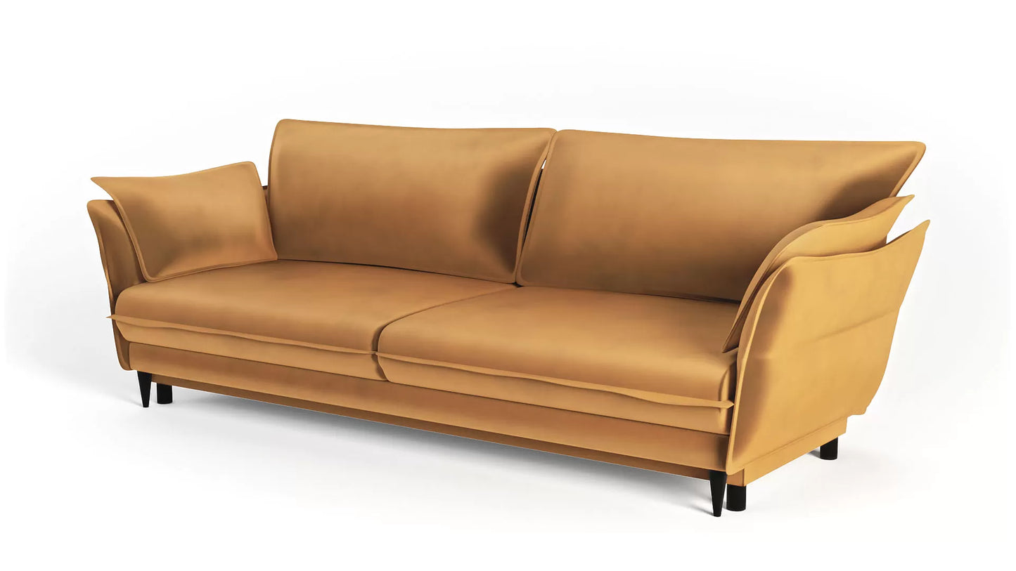 Sofa Optimus velvet musztardowa nowoczesny