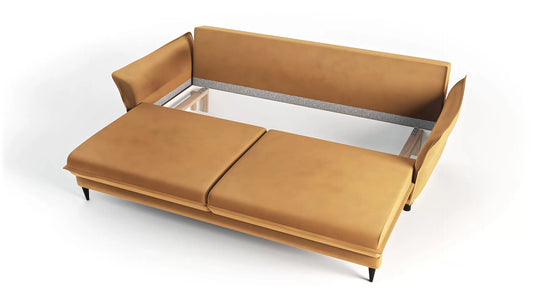 Sofa Optimus velvet musztardowa nowoczesny