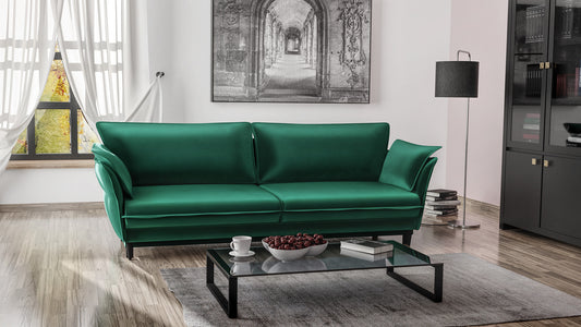 Sofa Optimus velvet zielona nowoczesny