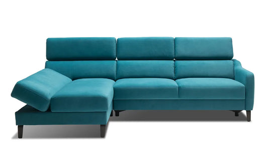 Narożnik Tulipano lewy turkus ruchome zagłówki bok