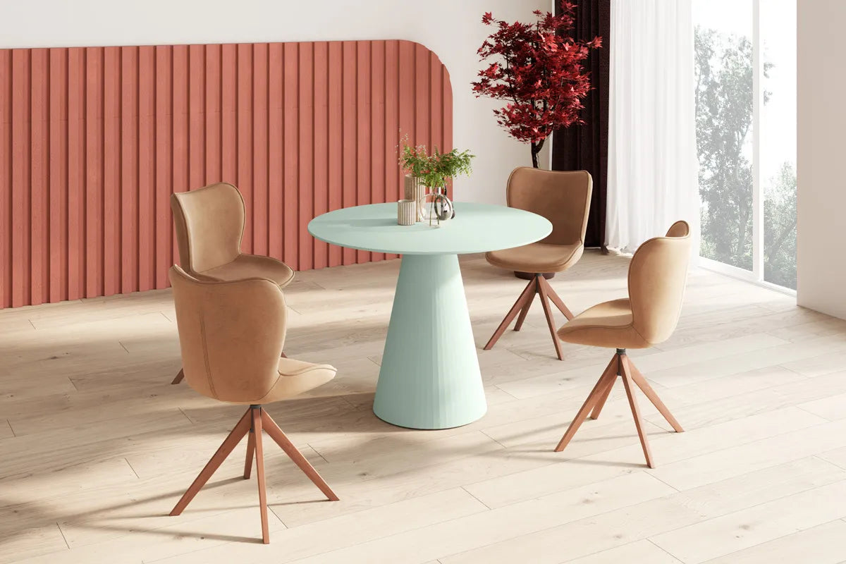 Stół okrągły Pineto 100 miętowy mat