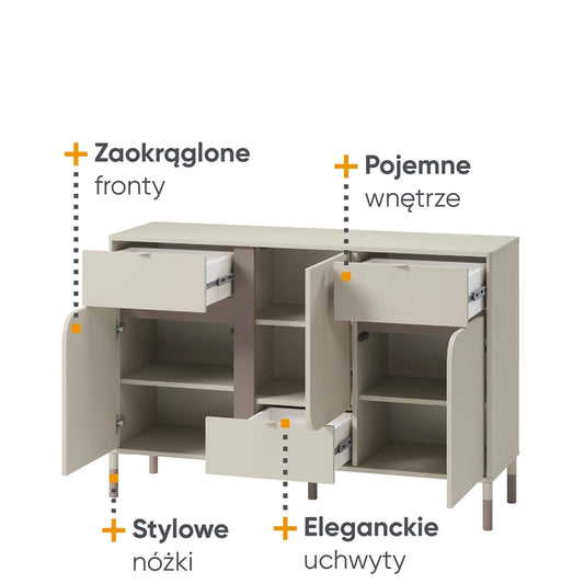 HARMONY HR-06 - komoda 3d3s - kaszmir/truflowy