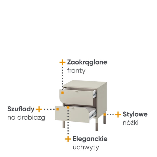 HARMONY HR-07 - stolik noscny 2s - kaszmir/truflowy