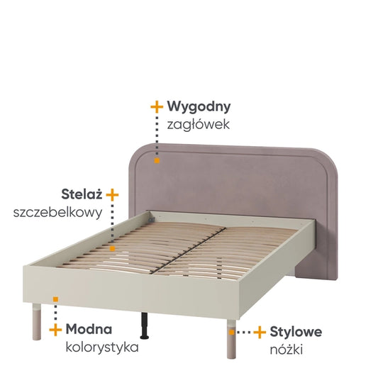 Zestaw nowoczesnych mebli z łóżkiem harmony, 5 elementów