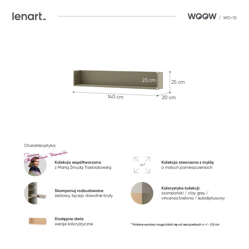 Półka wisząca WOOW WO-10 eukaliptus