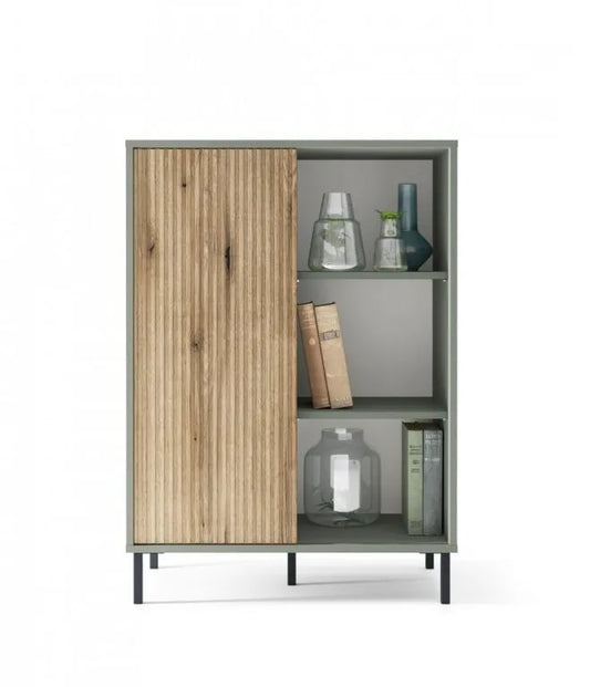 Komoda Pozzi szarozielona przesuwne drzwi