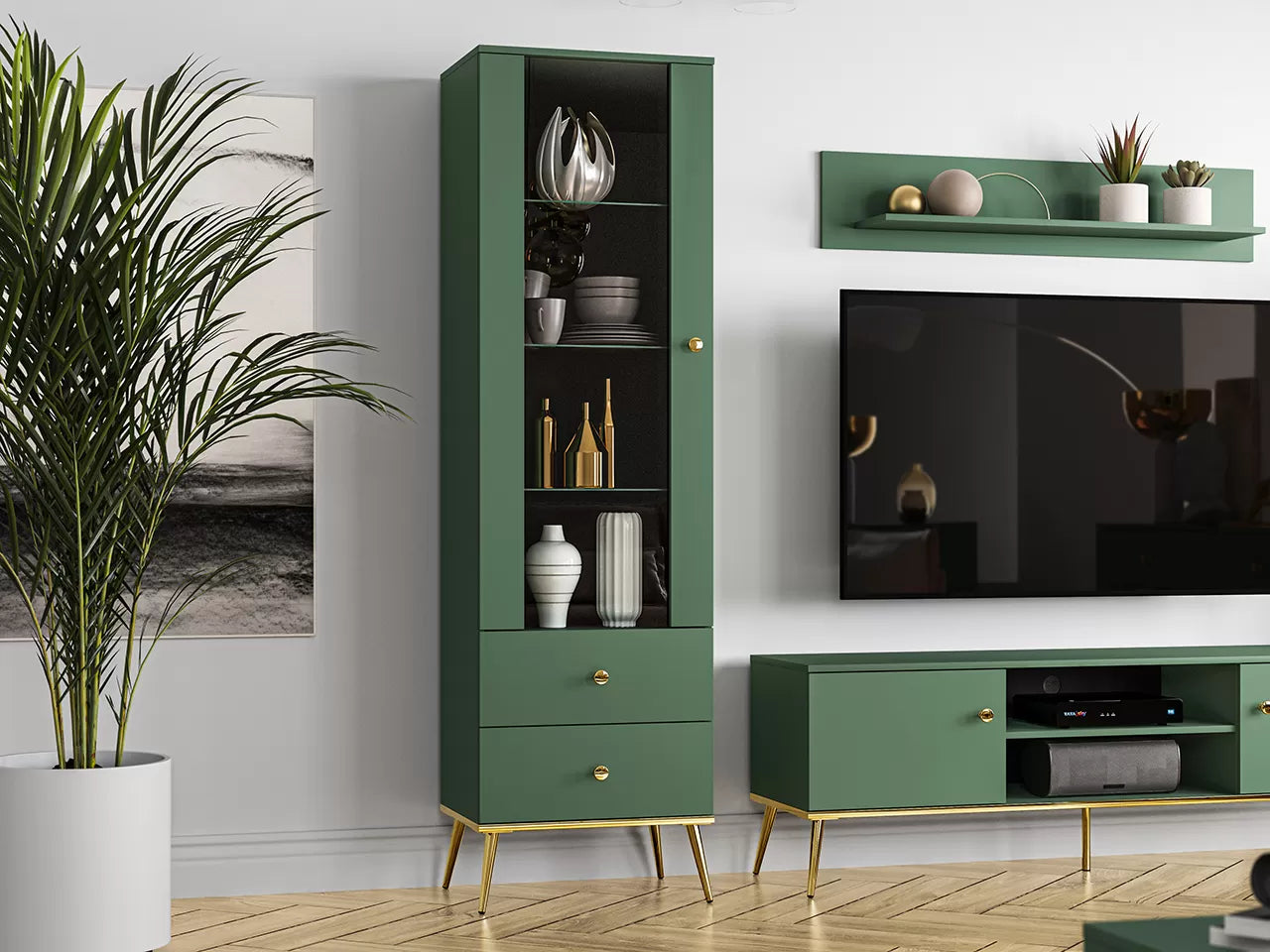 Witryna Forest słupek zielona podświetlana