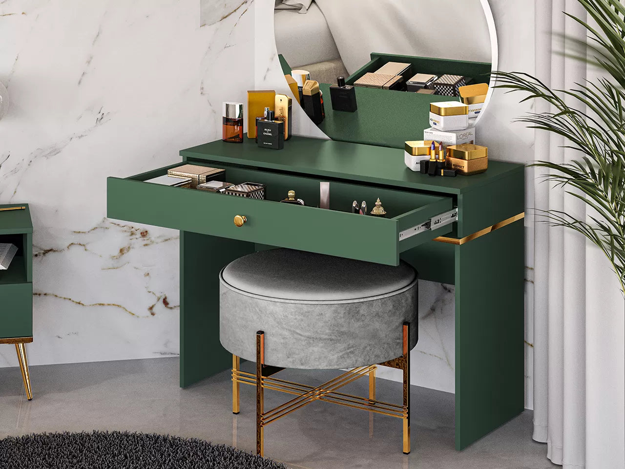 Toaletka Forest zielona nowoczesna glamour