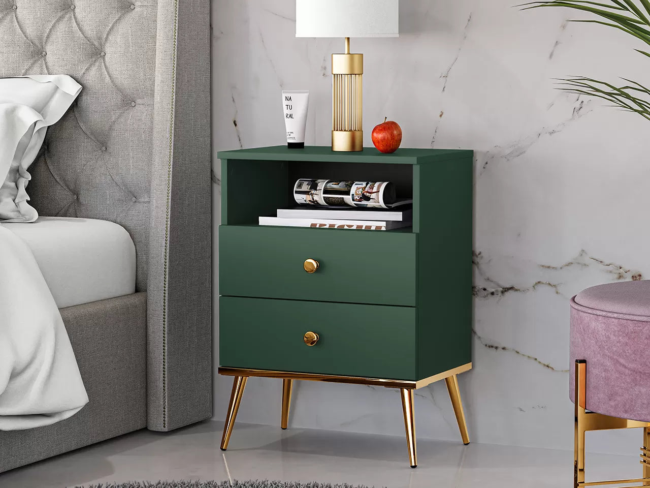 Szafka nocna Forest wysoka zielona