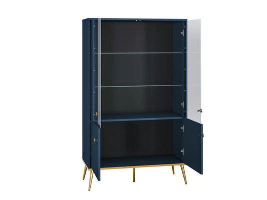 Witryna Marine dwudrzwiowa granat złote nóżki