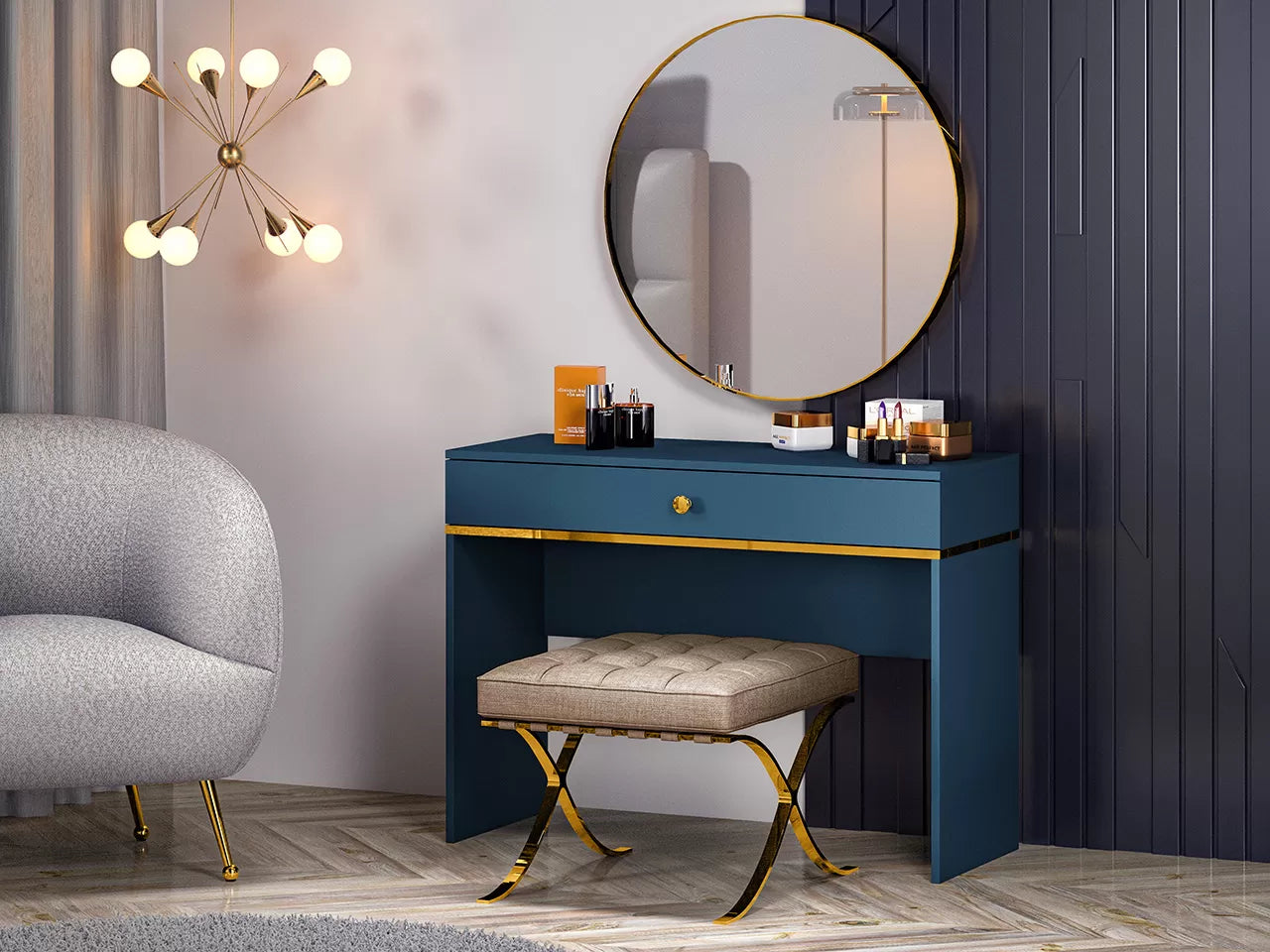 Toaletka Marine granatowa nowoczesna glamour