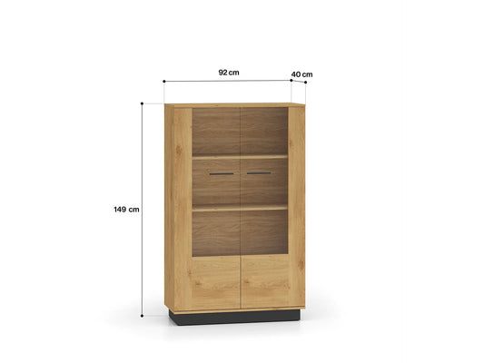 Witryna Modesto dwudrzwiowa oszklona dąb