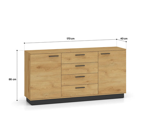 Komoda Modesto duża dąb nowoczesna