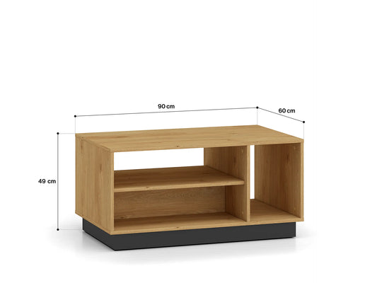 Stolik kawowy Modesto dąb półki