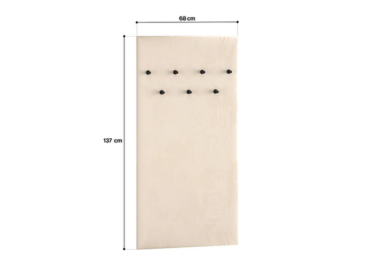 Wieszak Sophie panel ścienny tapicerowany cashmere