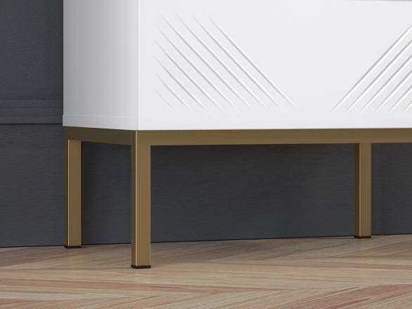 Szafka nocna Clearing biały mat podstawa złota