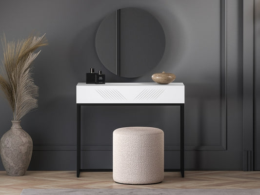 Toaletka Clearing biała szuflada czarna podstawa