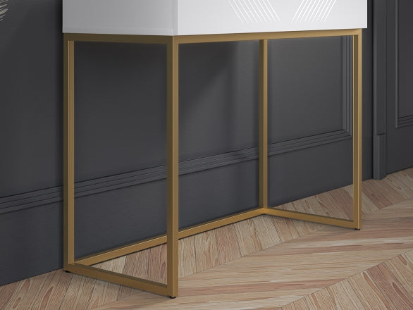 Toaletka Clearing biała szuflada złota podstawa