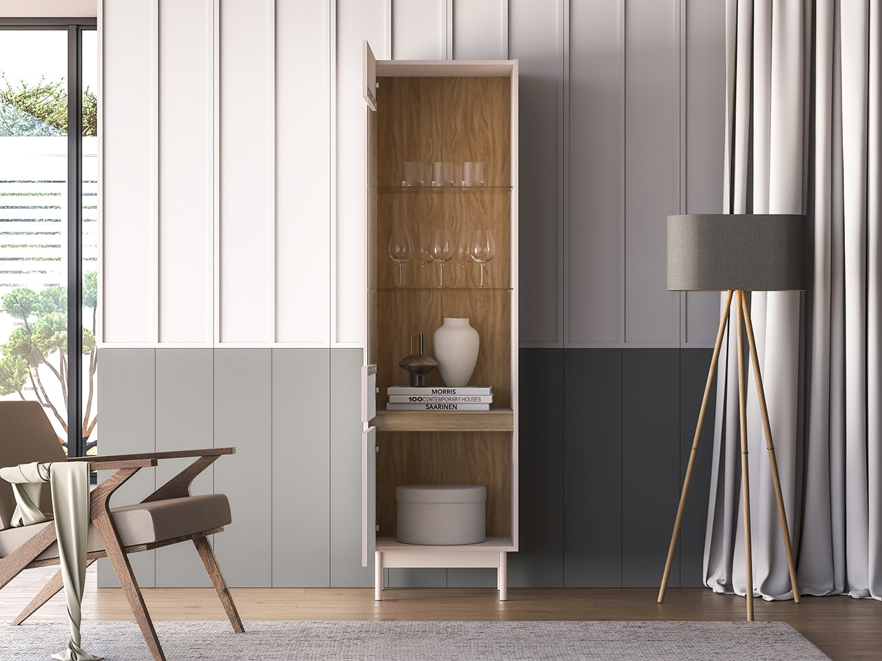 Witryna Dunea jednodrzwiowa słupek cashmere