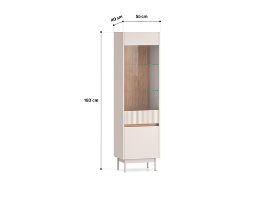 Witryna Dunea jednodrzwiowa słupek cashmere