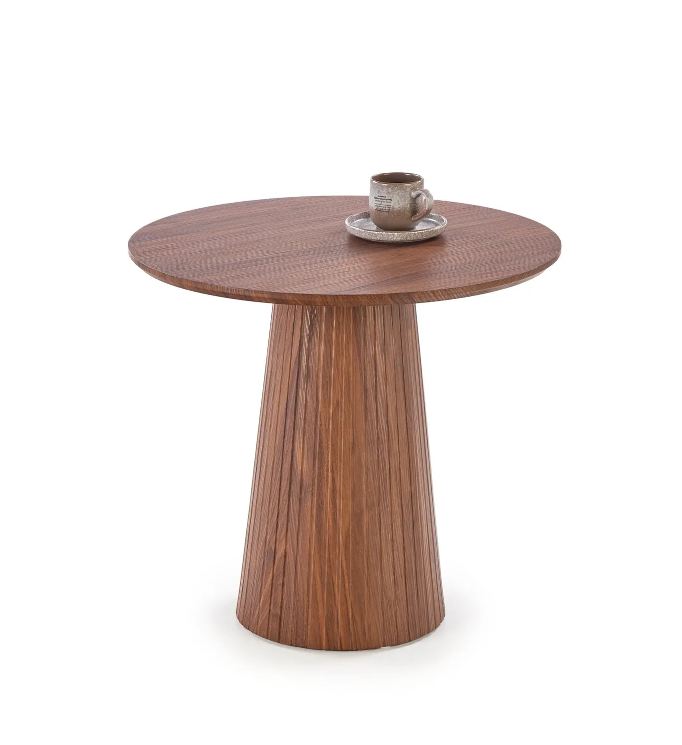 Stolik kawowy Gisela S ława orzech ryflowany okrągły – PO PROSTU MEBLE