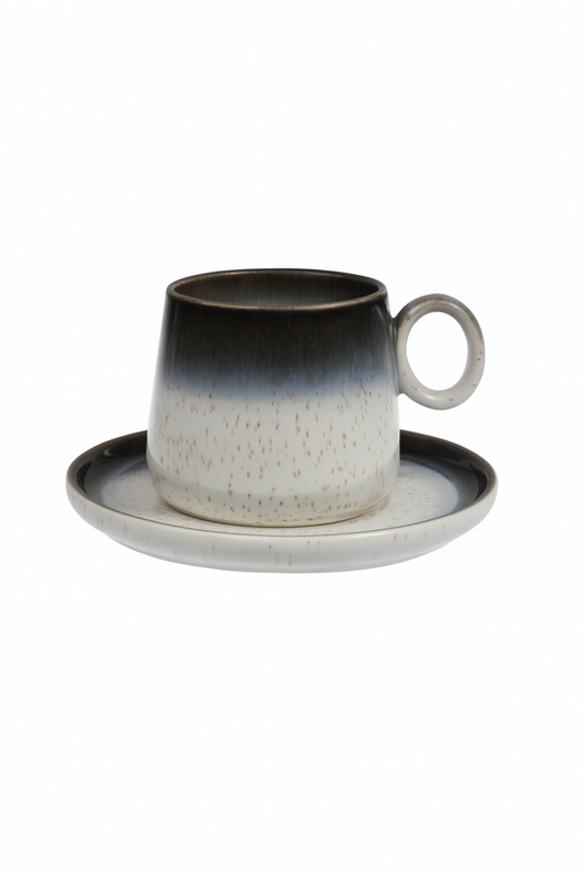LUNA LINE filiżanka do kawy herbaty 250 ml z pods LUNA LINE coffe tea cup 250 and saucer 077550