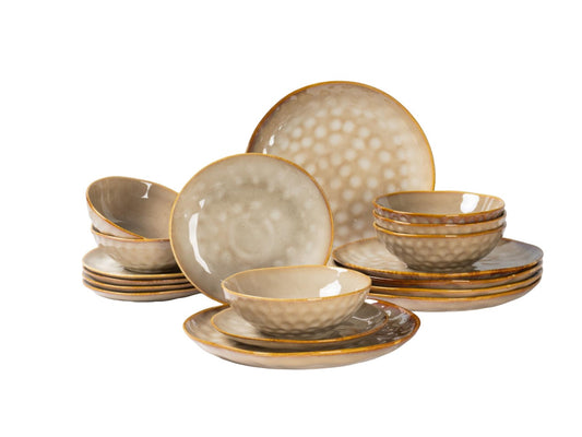 Ceramiczna linia OMBRES INSTA serwis 18 el JASNO B OMBRES INSTA line dinner set 18 pcs LIGHT BROWN