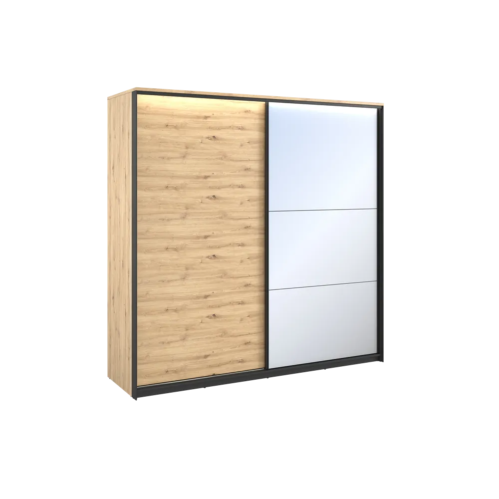 Szafa Quant przesuwna dwudrzwiowa dąb artisan czarny