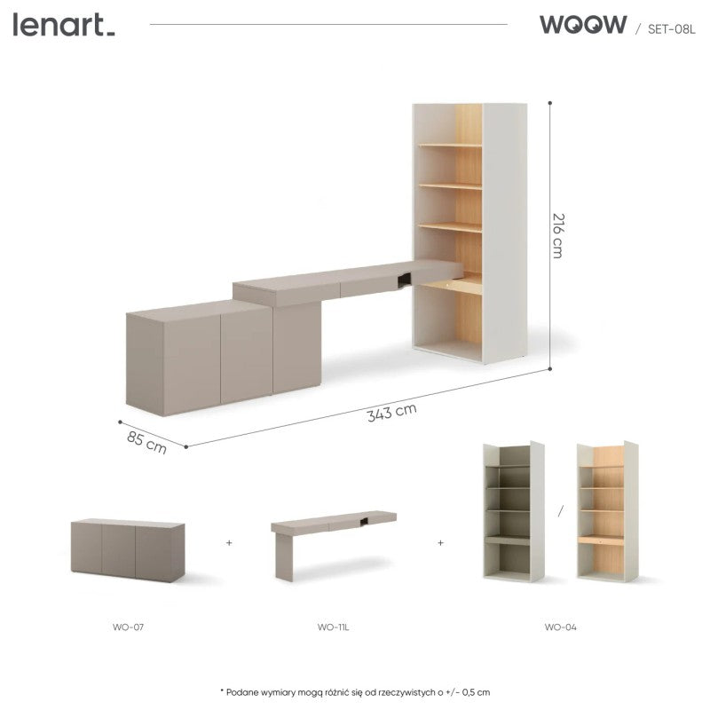 Zestaw mebli WOOW SET-08L (WO-11L,04,07 vincenza bielona)
