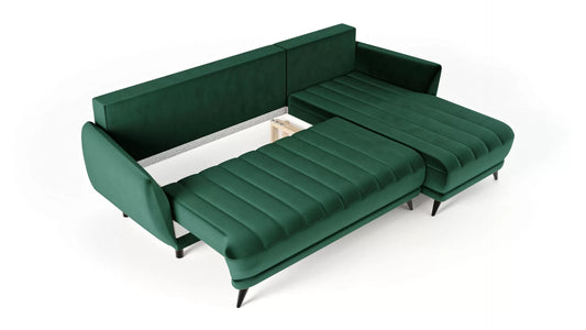 Narożnik Roy zielony nóżki metal