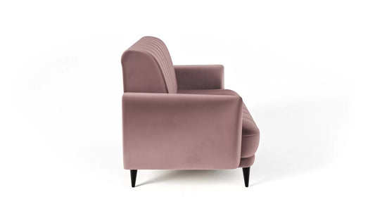 Sofa Roy pudrowy róż nowoczesna metal