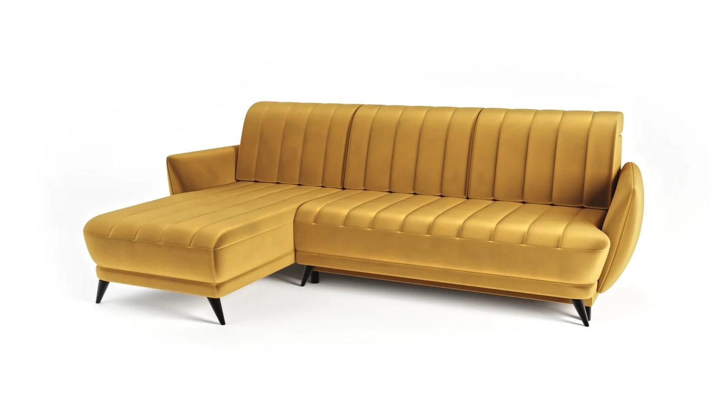 Narożnik Roy lewy musztardowy metalowe nóżki