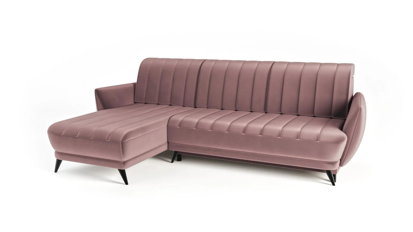 Narożnik Roy pudrowy nowoczesny