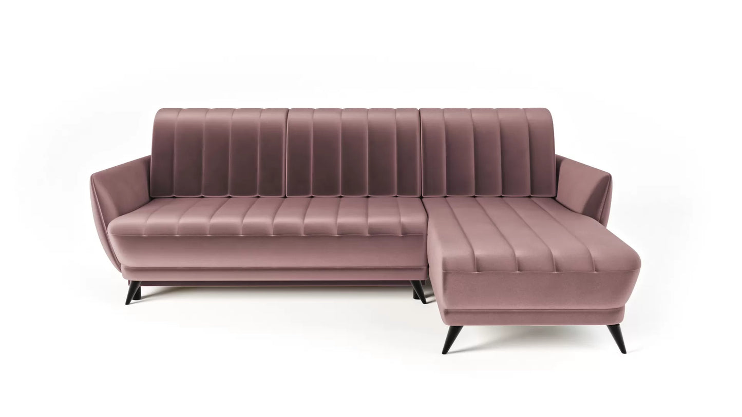 Narożnik Roy pudrowy róż nowoczesny