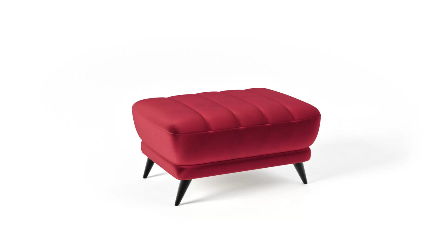 Puf Roy czerwony velvet