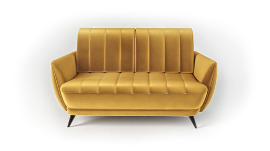 Sofa Roy velvet pikowana musztardowa
