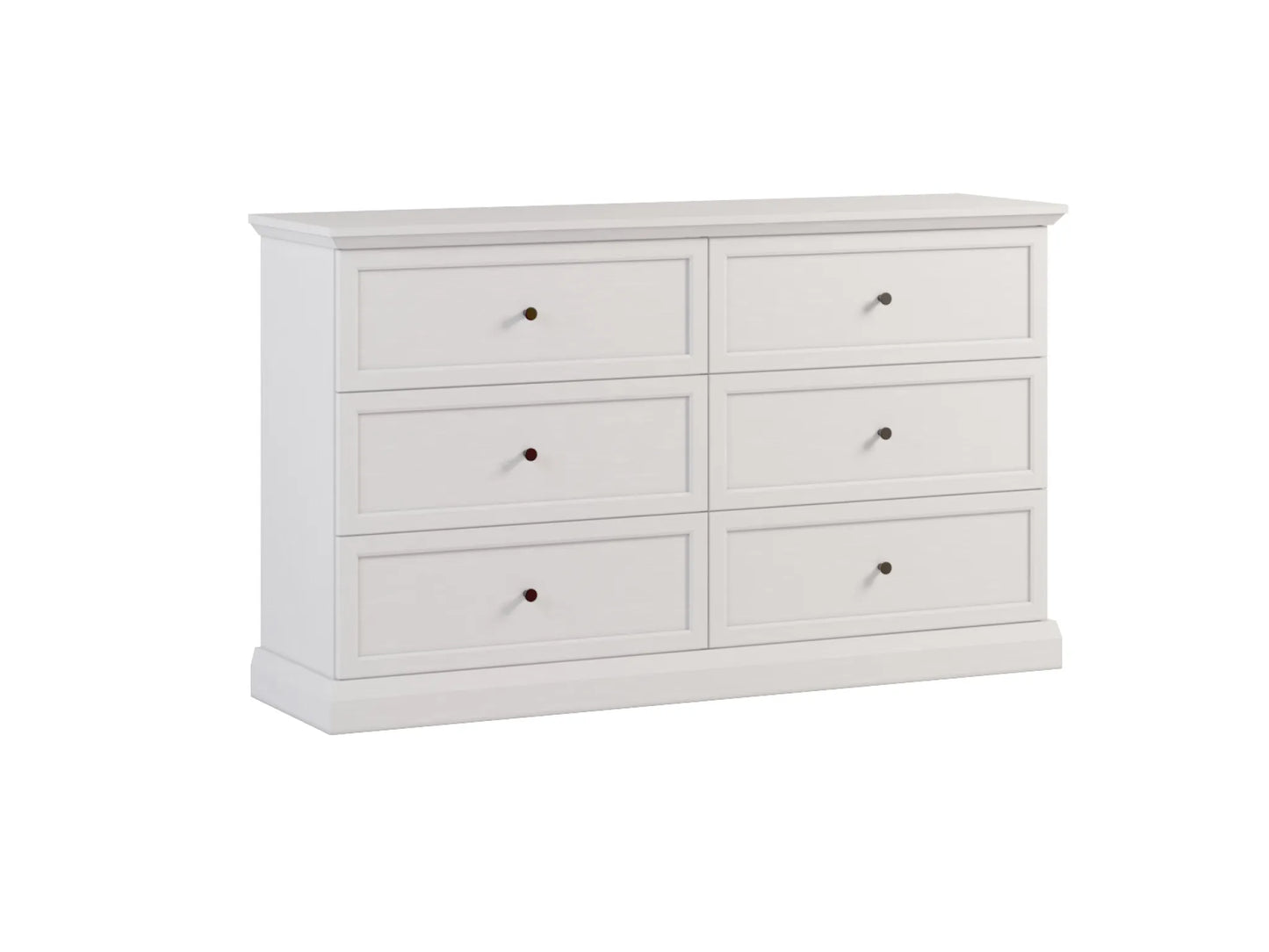 Komoda Lucca White klasyczna biała opal szuflady