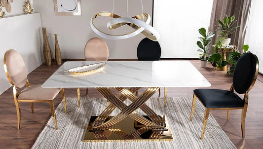 Krzesło King czarne velvet złoty stelaż