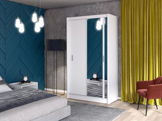 Szafa Solo 120 przesuwna biała lustro