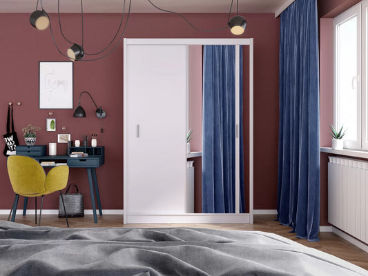 Szafa Solo 150 przesuwna biała lustro