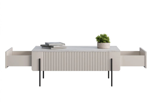 Stolik kawowy Malmi cashmere czarne nóżki